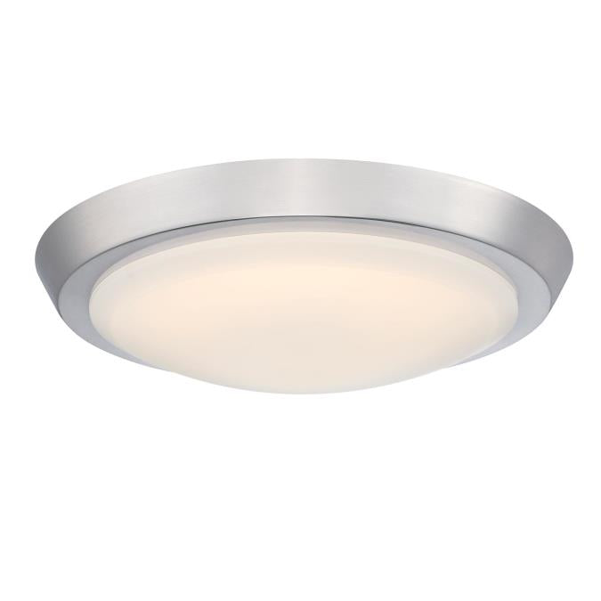 Westinghouse Morrell 11 Inch 23W LED Indoor Flush Mount Ceiling Fixture CCT Selectable 2700K/3000K/3500K/4000K/5000K 80 CRI Brushed Nickel/Acrylic Shade (6136800)