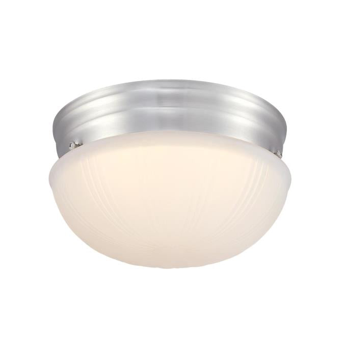 Westinghouse Lakehurst 7 Inch 10W LED Flush Mount Ceiling Fixture CCT Selectable 2700K/3000K/3500K/4000K/5000K 80 CRI Dimmable Brushed Nickel/Frosted Glass Shade (6137000)