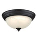 Westinghouse Dubrow 11 Inch 14W Indoor LED Flush Mount Ceiling Fixture CCT Selectable 2700K/3000K/3500K/4000K/5000K 80 CRI Dimmable Black/Bronze Finish White Alabaster Glass Shade (6137200)