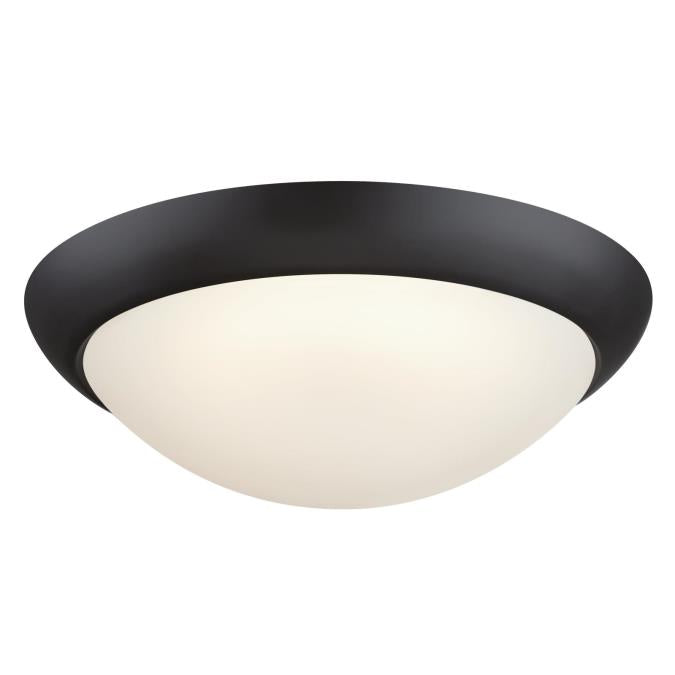 Westinghouse Redbank 11 Inch 14W Indoor LED Flush Mount Ceiling Fixture CCT Selectable 2700K/3000K/3500K/4000K/5000K 80 CRI Dimmable Black/Bronze Finish Frosted Glass Shade (6137500)