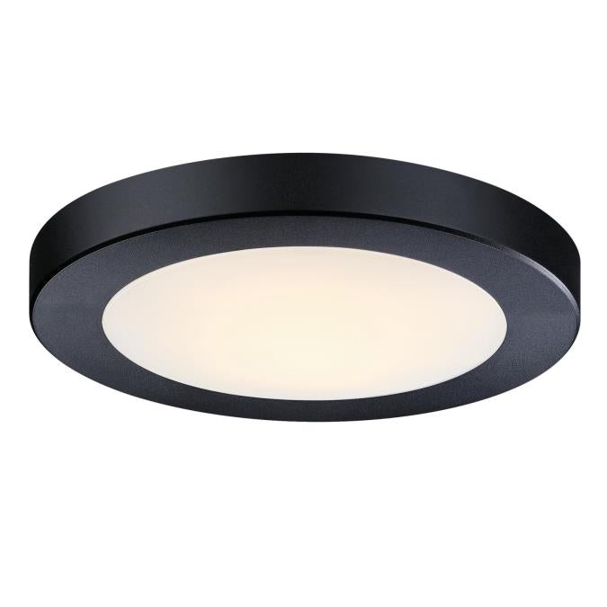 Westinghouse 6 Inch 8W LED Flush Mount Ceiling Fixture CCT Selectable 2700K/3000K/3500K/4000K/5000K 765Lm 80 CRI Dimmable Black/Frosted Polycarbonate Shade (6137800)