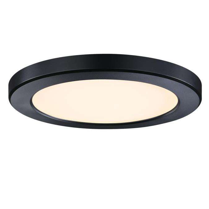 Westinghouse 9 Inch 18W LED Flush Mount Ceiling Fixture CCT Selectable 2700K/3000K/3500K/4000K/5000K 1450Lm 80 CRI Dimmable Black/Frosted Polycarbonate Shade (6138000)