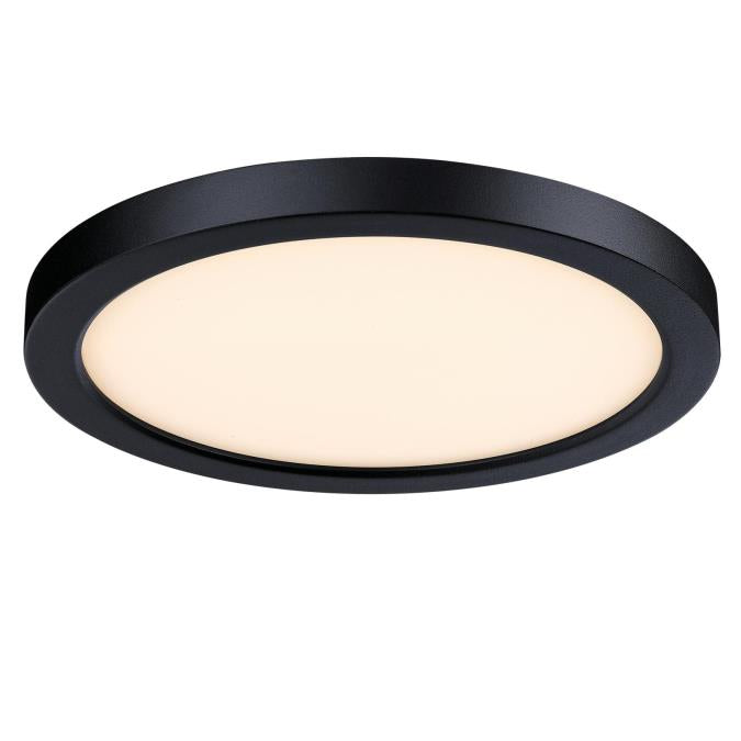 Westinghouse 7 Inch 17W LED Flush Mount Ceiling Fixture CCT Selectable 2700K/3000K/3500K/4000K/5000K 1400Lm 90 CRI Dimmable Black/Frosted Polycarbonate Shade (6138200)