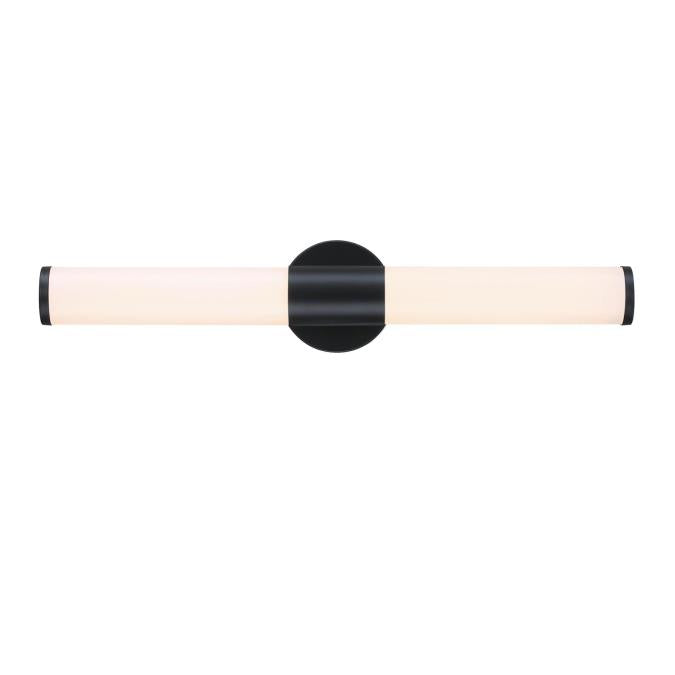 Westinghouse Clarksboro One-Light 24 Inch 26W LED Wall Fixture CCT Selectable 2700K/3000K/3500K/4000K/5000K 2300Lm 80 CRI Dimmable Matte Black Finish/Acrylic Shade (6138300)