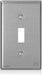 Leviton 1-Gang Toggle Device Switch Wall Plate Standard Size Antimicrobial Treated Powder Coated Stainless Steel (84001-A40)