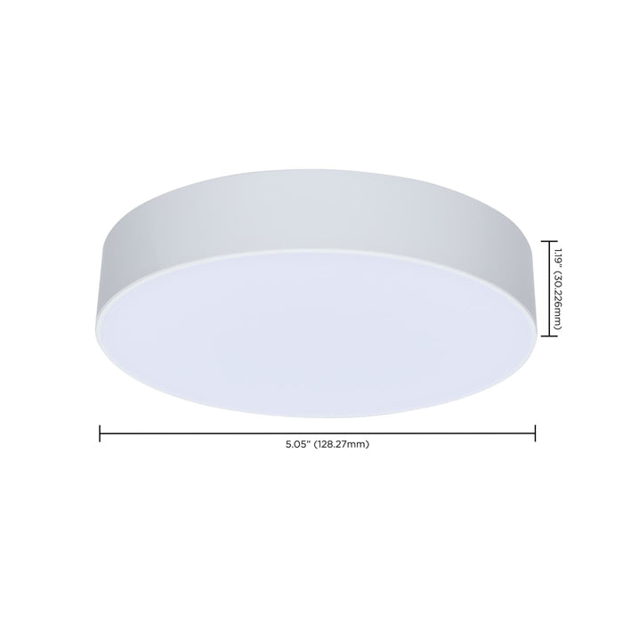 SATCO/NUVO 9W 5 Inch LED Trimless Surface Mount CCT Selectable 2700K/3000K/3500K/4000K/5000K Line Voltage Dimmable White Finish 120V (62-1003)