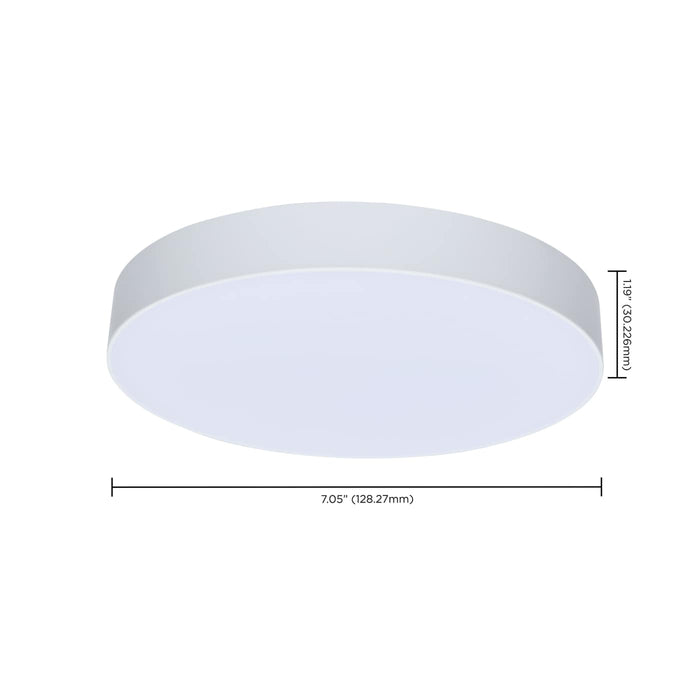 SATCO/NUVO 11W 7 Inch LED Trimless Surface Mount CCT Selectable 2700K/3000K/3500K/4000K/5000K Line Voltage Dimmable White Finish 120V (62-1004)