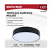 SATCO/NUVO 9W 5 Inch LED Trimless Surface Mount CCT Selectable 2700K/3000K/3500K/4000K/5000K Line Voltage Dimmable Black Finish 120V (62-1005)