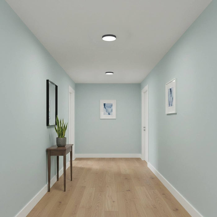 SATCO/NUVO 11W 7 Inch LED Trimless Surface Mount CCT Selectable 2700K/3000K/3500K/4000K/5000K Line Voltage Dimmable Black Finish 120V (62-1006)