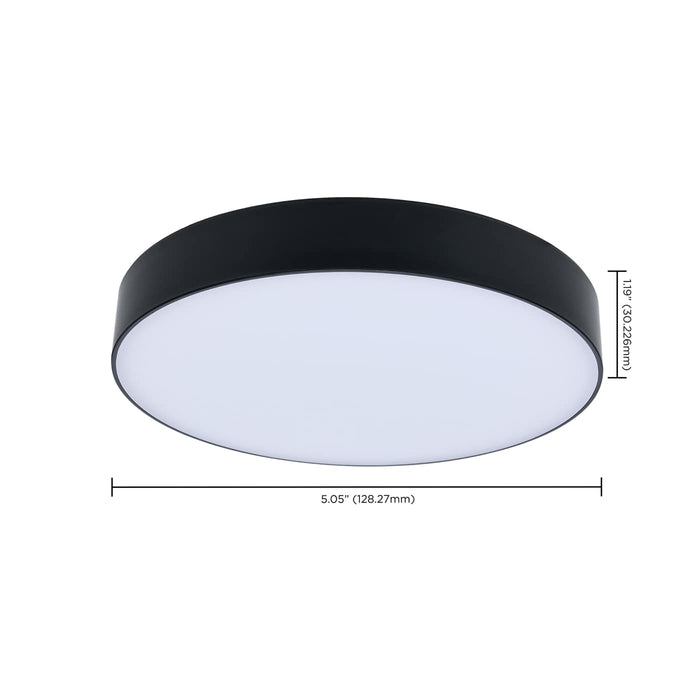 SATCO/NUVO 11W 7 Inch LED Trimless Surface Mount CCT Selectable 2700K/3000K/3500K/4000K/5000K Line Voltage Dimmable Black Finish 120V (62-1006)