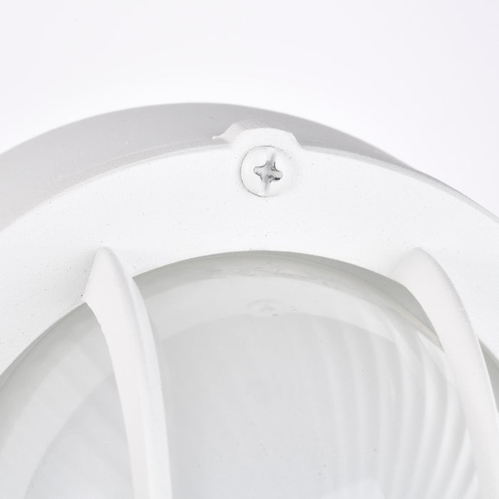 SATCO/NUVO 14W LED Small Oval Bulk Head Outdoor Fixture 800Lm 90 CRI 120V 3000K White Finish-White Glass (62-1388)