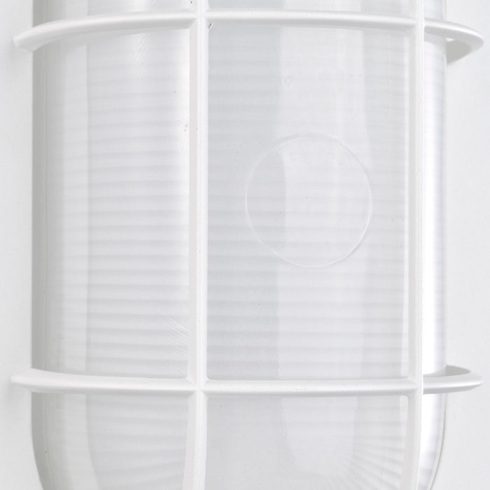 SATCO/NUVO 14W LED Small Oval Bulk Head Outdoor Fixture 800Lm 90 CRI 120V 3000K White Finish-White Glass (62-1388)