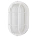 SATCO/NUVO 14W LED Small Oval Bulk Head Outdoor Fixture 800Lm 90 CRI 120V 3000K White Finish-White Glass (62-1388)