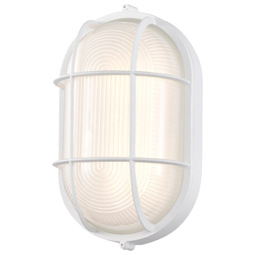 SATCO/NUVO 18.5W LED Oval Bulk Head Outdoor Fixture 1100Lm 90 CRI 120V 3000K White Finish - White Glass (62-1390)
