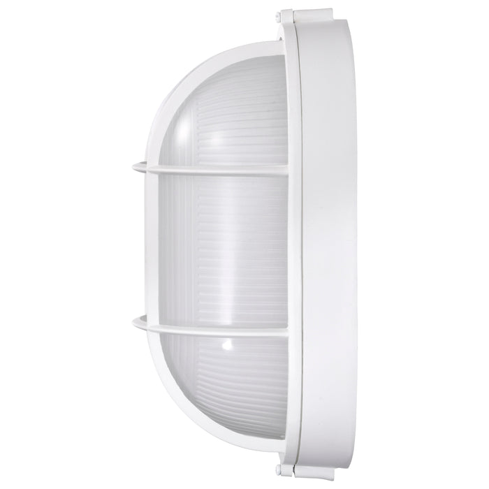 SATCO/NUVO 18.5W LED Oval Bulk Head Outdoor Fixture 1100Lm 90 CRI 120V 3000K White Finish - White Glass (62-1390)
