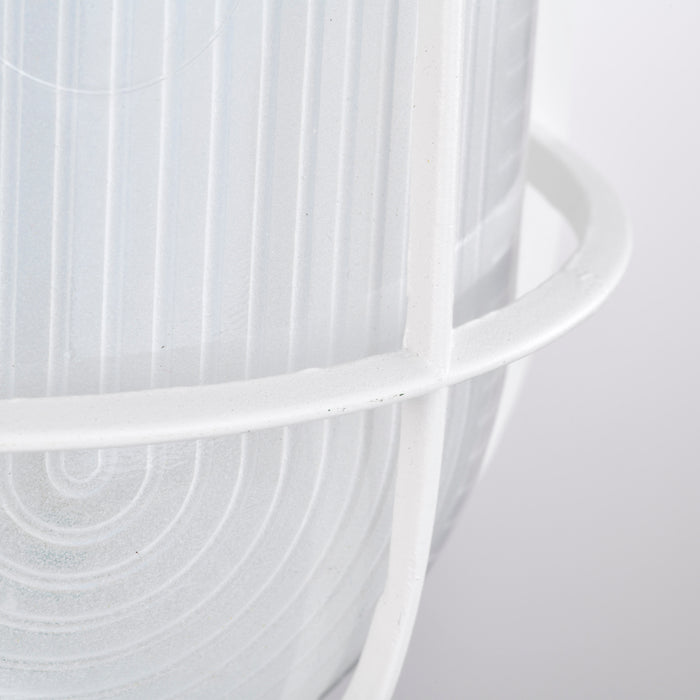 SATCO/NUVO 18.5W LED Oval Bulk Head Outdoor Fixture 1100Lm 90 CRI 120V 3000K White Finish - White Glass (62-1390)