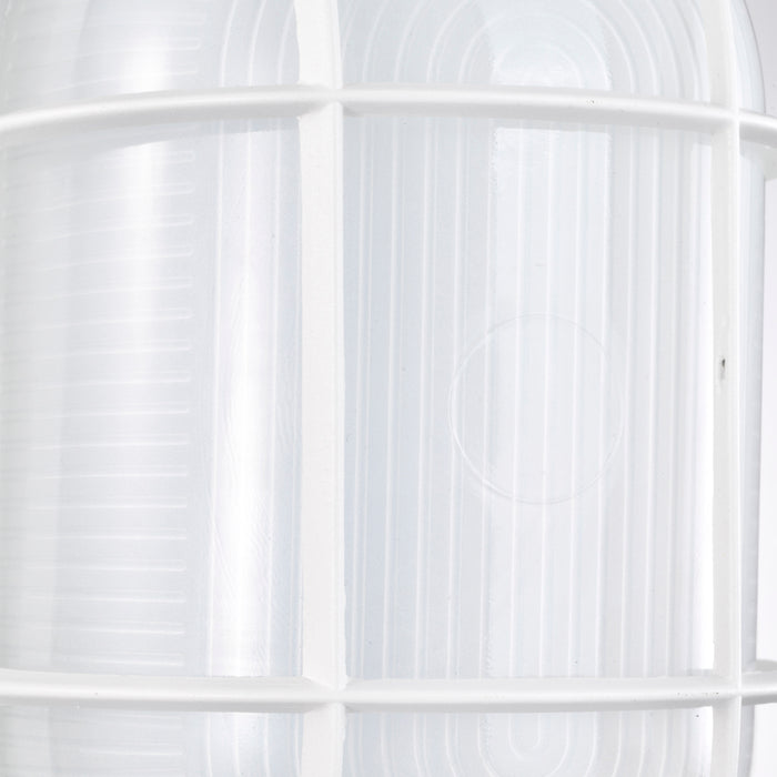 SATCO/NUVO 18.5W LED Oval Bulk Head Outdoor Fixture 1100Lm 90 CRI 120V 3000K White Finish - White Glass (62-1390)