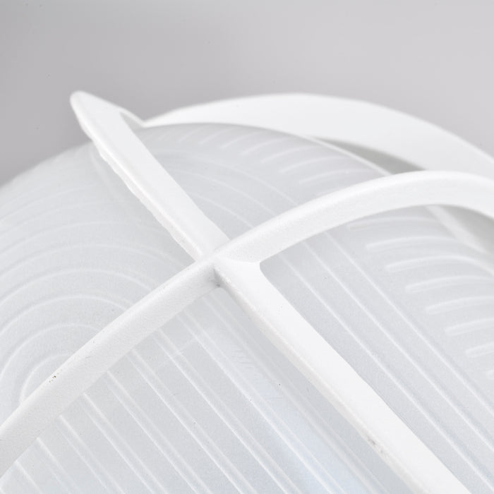 SATCO/NUVO 18.5W LED Oval Bulk Head Outdoor Fixture 1100Lm 90 CRI 120V 3000K White Finish - White Glass (62-1390)