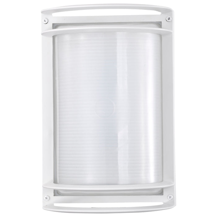 SATCO/NUVO 18.5W LED Rectangular Bulk Head Outdoor Fixture 1100Lm 90 CRI 120V 3000K White Finish - White Glass (62-1393)