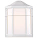 SATCO/NUVO 13.5W LED Cage Lantern Outdoor Fixture 745Lm 90 CRI 120V 3000K White Finish - White Linen Lens (62-1396)