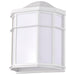 SATCO/NUVO 13.5W LED Cage Lantern Outdoor Fixture 745Lm 90 CRI 120V 3000K White Finish - White Linen Lens (62-1396)