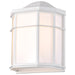 SATCO/NUVO 13.5W LED Cage Lantern Outdoor Fixture 745Lm 90 CRI 120V 3000K White Finish - White Linen Lens (62-1396)