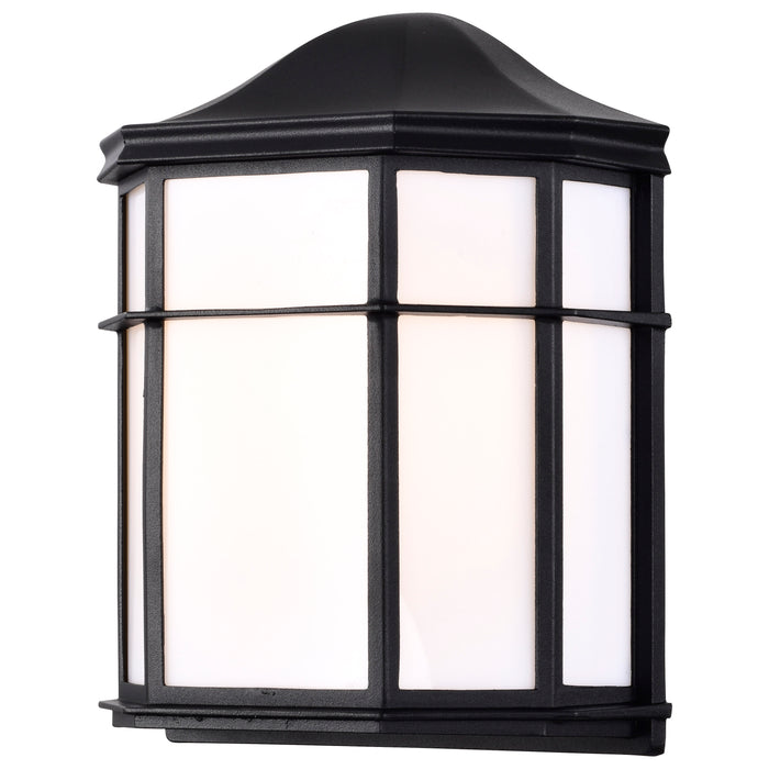 SATCO/NUVO 13.5W LED Cage Lantern Outdoor Fixture 745Lm 90 CRI 120V 3000K Black Finish - White Linen Lens (62-1397)
