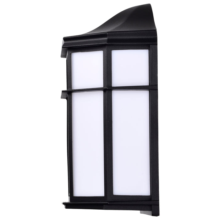 SATCO/NUVO 13.5W LED Cage Lantern Outdoor Fixture 745Lm 90 CRI 120V 3000K Black Finish - White Linen Lens (62-1397)