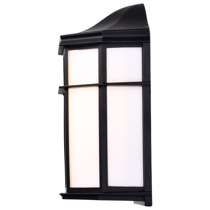 SATCO/NUVO 13.5W LED Cage Lantern Outdoor Fixture 745Lm 90 CRI 120V 3000K Black Finish - White Linen Lens (62-1397)