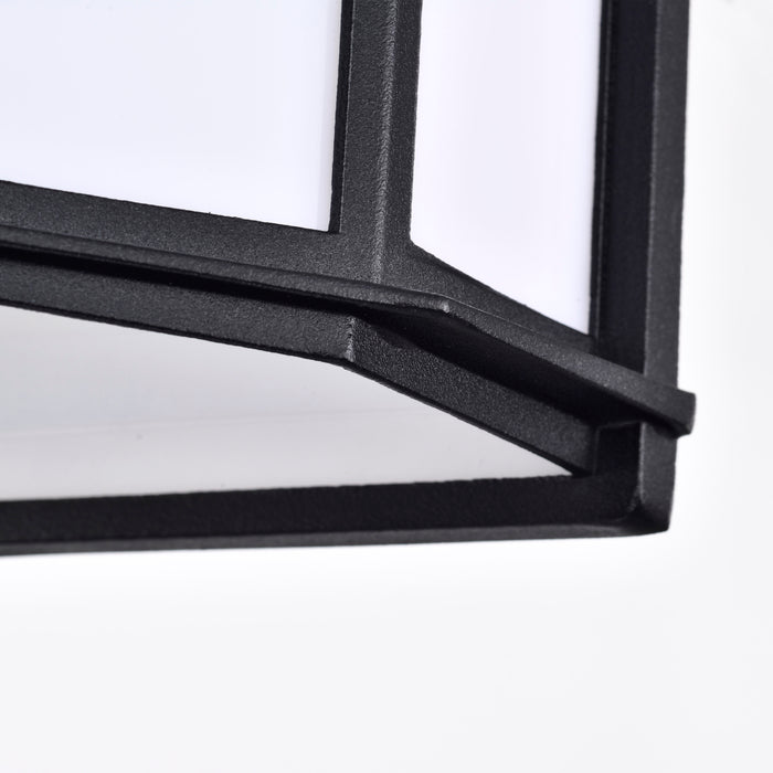 SATCO/NUVO 13.5W LED Cage Lantern Outdoor Fixture 745Lm 90 CRI 120V 3000K Black Finish - White Linen Lens (62-1397)