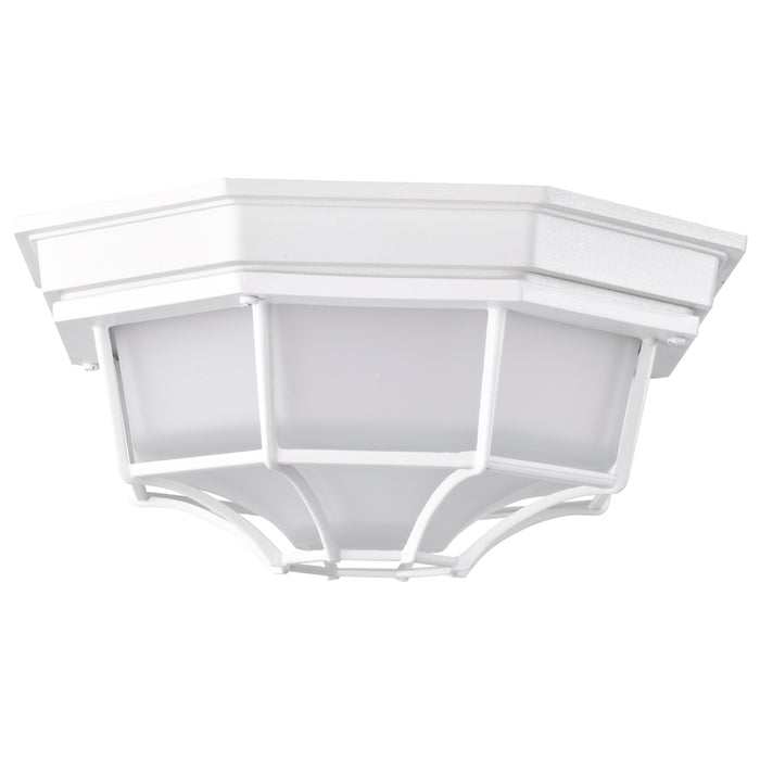 SATCO/NUVO 18.5W LED Spider Cage Outdoor Fixture 1100Lm 90 CRI 120V 3000K White Finish - Frosted Glass (62-1399)
