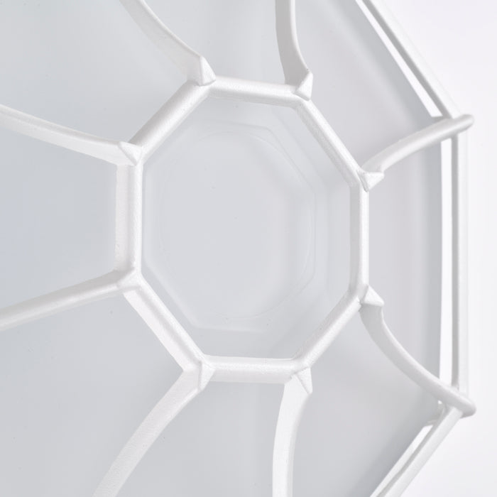 SATCO/NUVO 18.5W LED Spider Cage Outdoor Fixture 1100Lm 90 CRI 120V 3000K White Finish - Frosted Glass (62-1399)