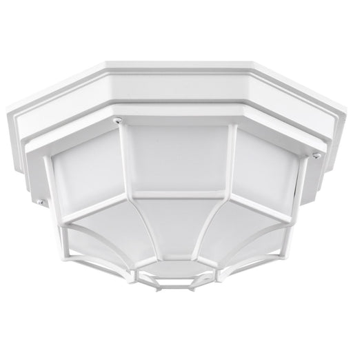 SATCO/NUVO 18.5W LED Spider Cage Outdoor Fixture 1100Lm 90 CRI 120V 3000K White Finish - Frosted Glass (62-1399)