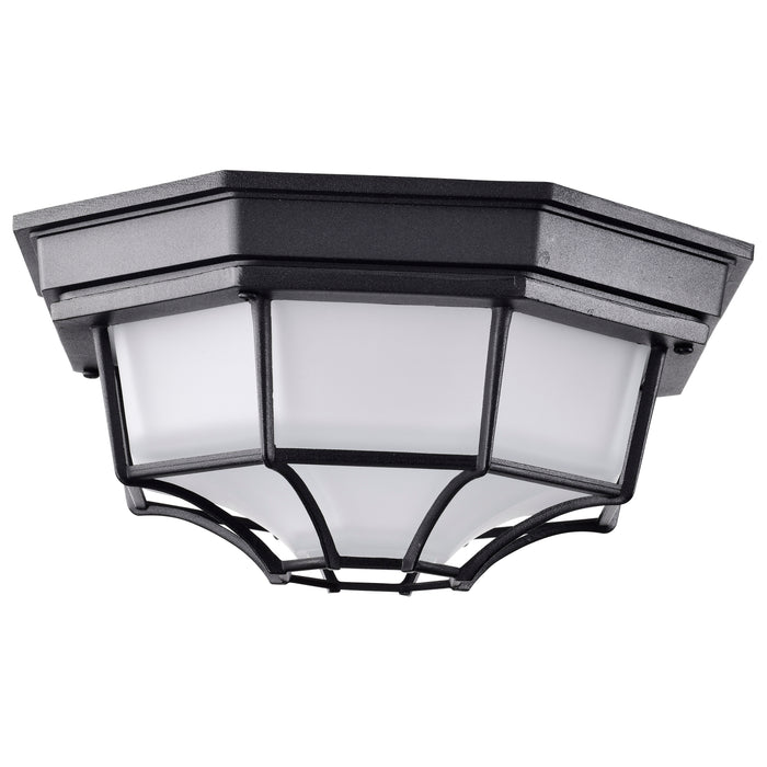 SATCO/NUVO 18.5W LED Spider Cage Outdoor Fixture 1100Lm 90 CRI 120V 3000K Black Finish - Frosted Glass (62-1400)
