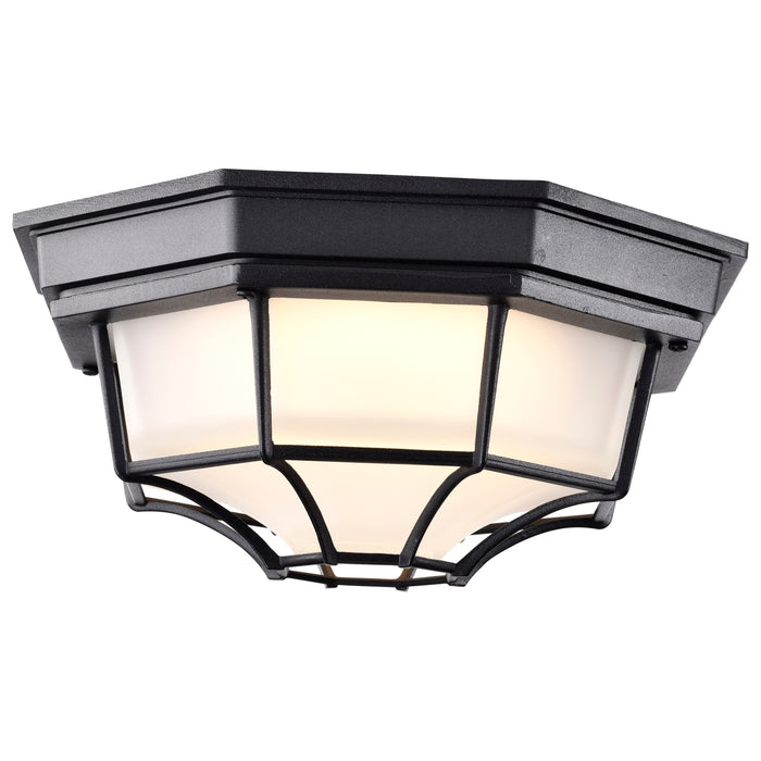 SATCO/NUVO 18.5W LED Spider Cage Outdoor Fixture 1100Lm 90 CRI 120V 3000K Black Finish - Frosted Glass (62-1400)
