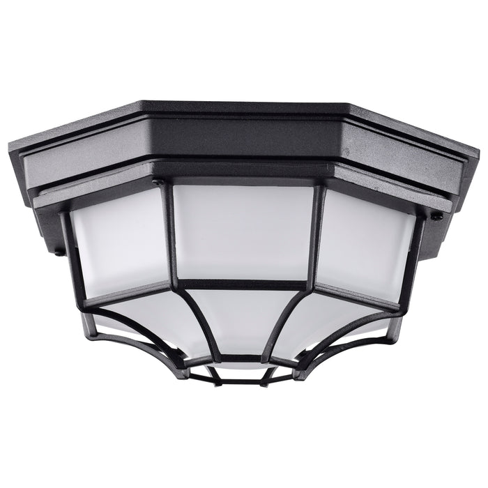 SATCO/NUVO 18.5W LED Spider Cage Outdoor Fixture 1100Lm 90 CRI 120V 3000K Black Finish - Frosted Glass (62-1400)