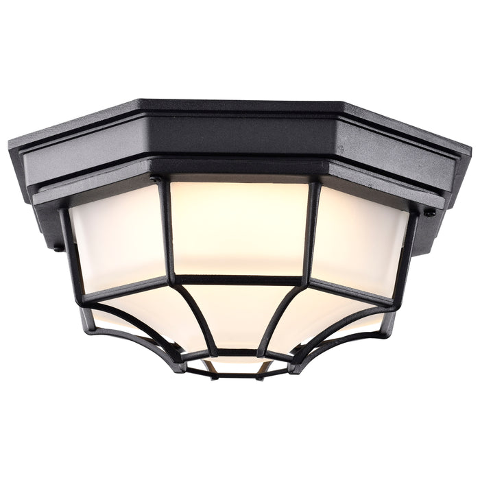 SATCO/NUVO 18.5W LED Spider Cage Outdoor Fixture 1100Lm 90 CRI 120V 3000K Black Finish - Frosted Glass (62-1400)
