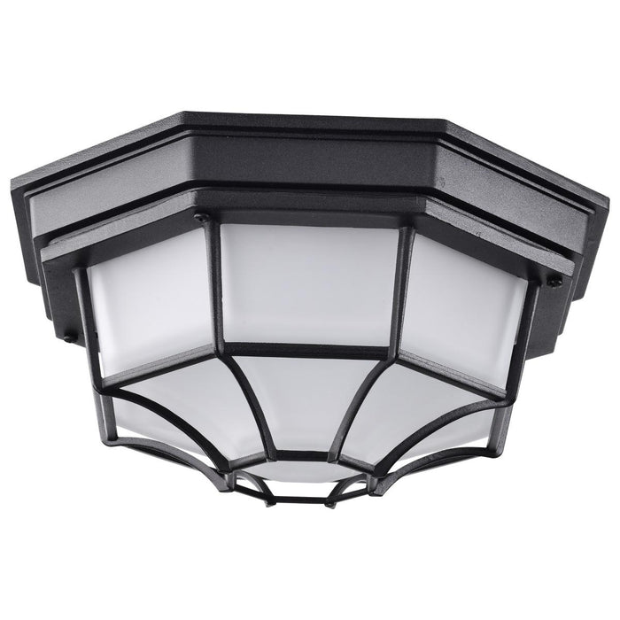 SATCO/NUVO 18.5W LED Spider Cage Outdoor Fixture 1100Lm 90 CRI 120V 3000K Black Finish - Frosted Glass (62-1400)