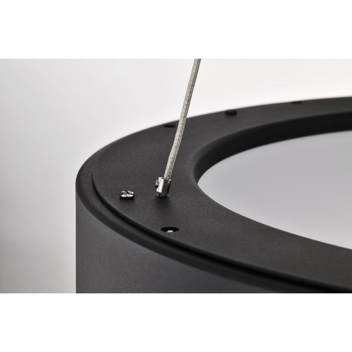 SATCO/NUVO Orbit 20W LED Pendant CCT Selectable 3000K/4000K/500K 120-277V 90 CRI Dimmable Black (62-1456R1)