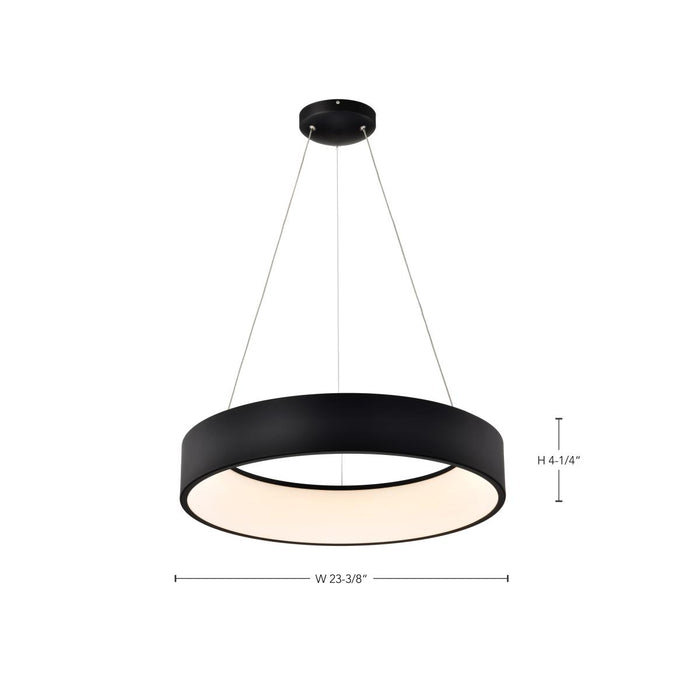 SATCO/NUVO Orbit 30W LED Pendant CCT Selectable 3000K/4000K/500K 120-277V 90 CRI Dimmable Black (62-1458R1)