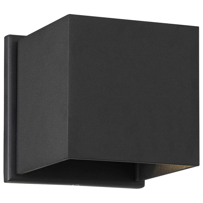 SATCO/NUVO Lightgate 5W LED Square Sconce 3000K 240Lm 120V 90 CRI Dimmable Matte Black Finish (62-1466R1)