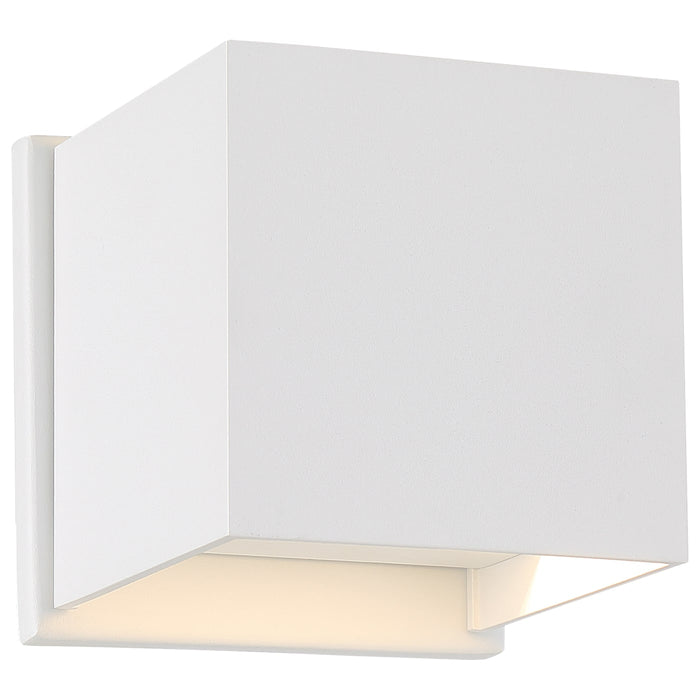 SATCO/NUVO Lightgate 5W LED Square Sconce 3000K 240Lm 120V 90 CRI Dimmable Matte White Finish (62-1467R1)