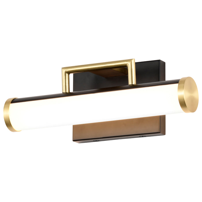 SATCO/NUVO Solano Small Vanity LED Black And Brushed Brass Finish White Acrylic Lens (62-1537)