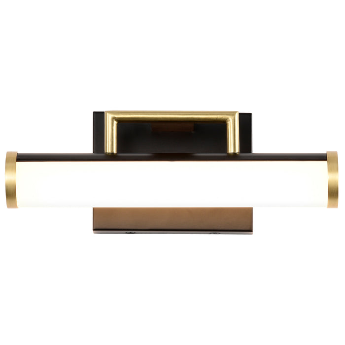 SATCO/NUVO Solano Small Vanity LED Black And Brushed Brass Finish White Acrylic Lens (62-1537)