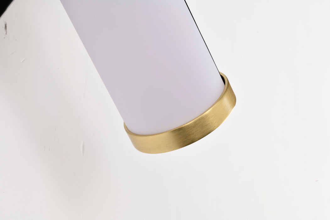 SATCO/NUVO Solano Small Vanity LED Black And Brushed Brass Finish White Acrylic Lens (62-1537)