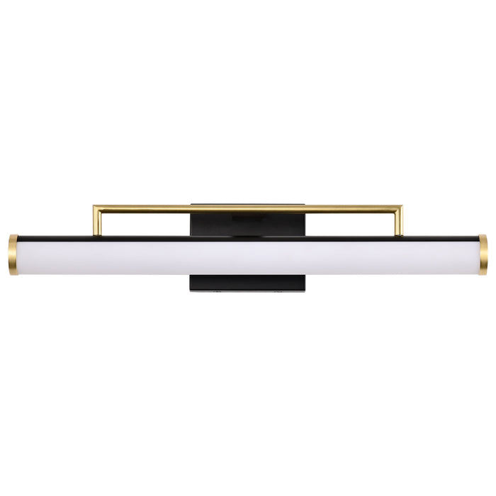 SATCO/NUVO Solano Medium Vanity LED Black And Brushed Brass Finish White Acrylic Lens (62-1538)