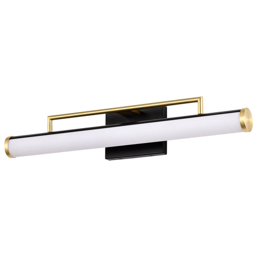 SATCO/NUVO Solano Medium Vanity LED Black And Brushed Brass Finish White Acrylic Lens (62-1538)