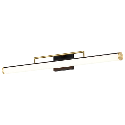 SATCO/NUVO Solano Large Vanity LED Black And Brushed Brass Finish White Acrylic Lens (62-1539)