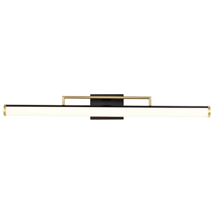 SATCO/NUVO Solano Large Vanity LED Black And Brushed Brass Finish White Acrylic Lens (62-1539)