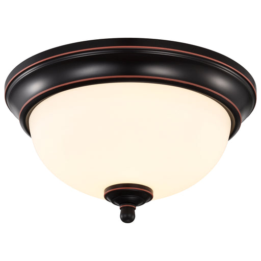 SATCO/NUVO Center Lock 11 Inch LED Flush Mount 19W 3000K Mahogany Bronze Finish Frosted Glass (62-1557)